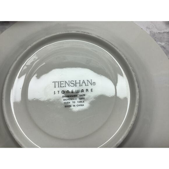 Tienshan Stoneware Mug & Saucer Set of 2 "Raspberry Social" Pattern - Preowned - Picture 5 of 5